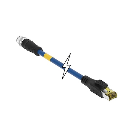 Molex CORDSET M12 TO RJ45 CAT6A BLUE PUR 10M 1203410506